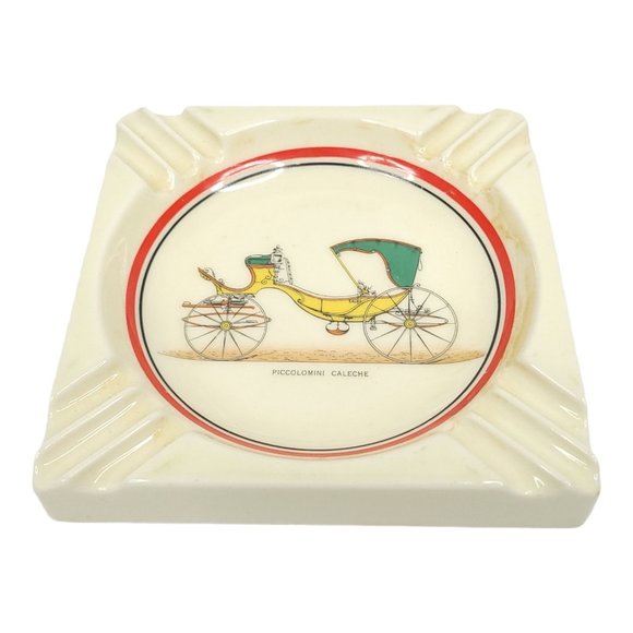 Vintage Executive Line Piccolomini Caleche 6 1/4" Antique Car Ashtray Porcelain - Picture 2 of 12
